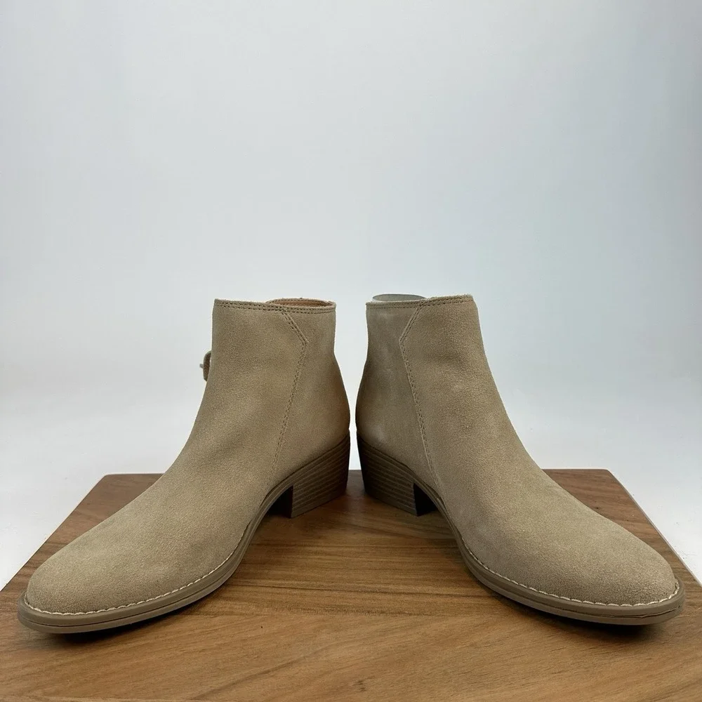 New White Mountain Taupe‎ 984204079 Genuine Leather Ankle Boot Shoes Size 8.5